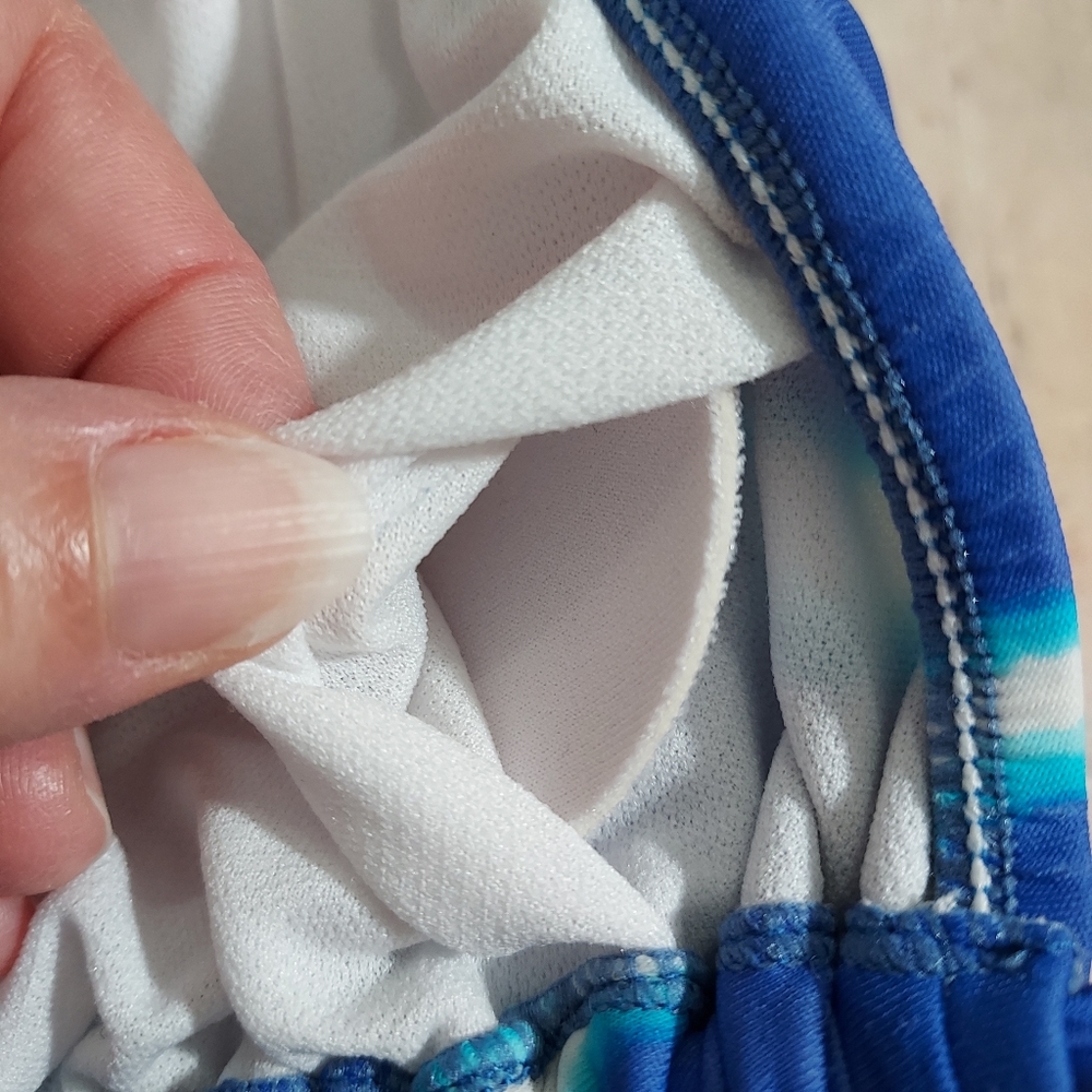 Ralph Lauren blue tie dye bikini S top, Med bottom - Picture 4 of 16